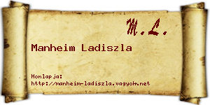 Manheim Ladiszla névjegykártya